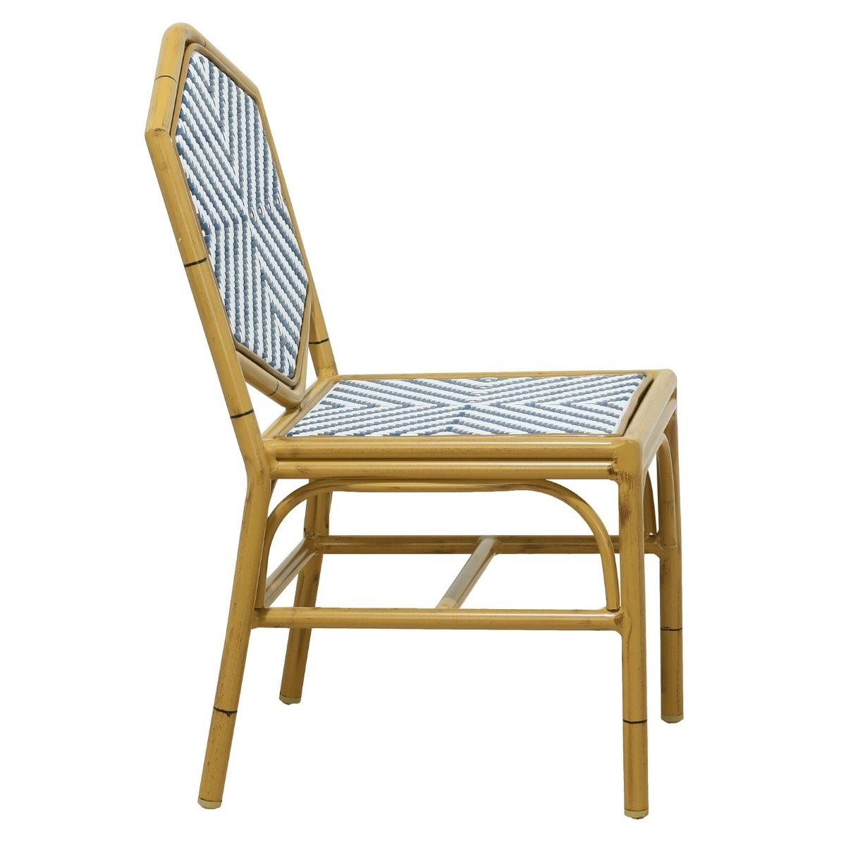 Miley French Flair Blue Outdoor Dining Chair Set of 2
