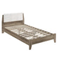 Wooden Bed Frame with Leather Upholstered Bed Head Size Double