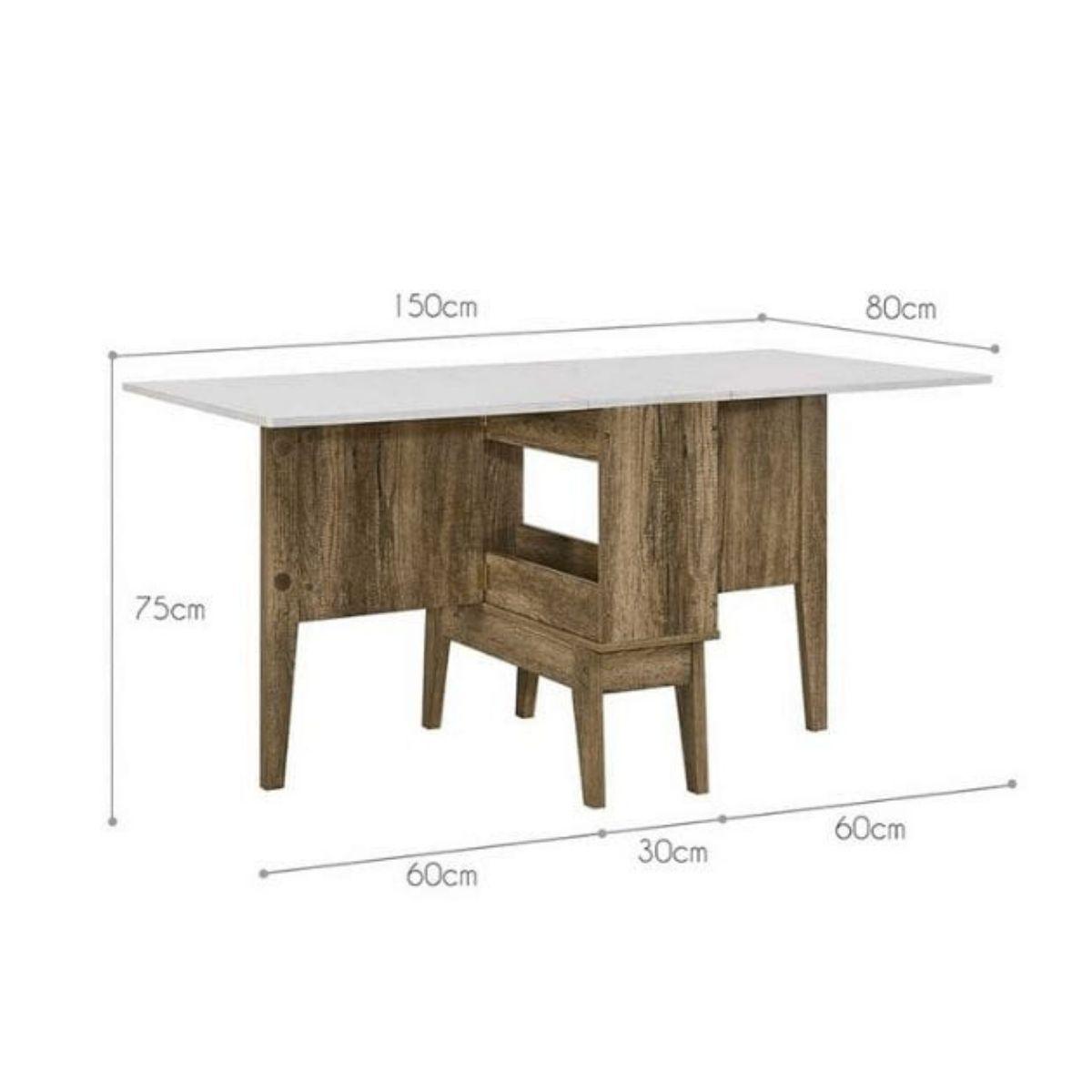 Drop Leaf Extendable Dining Table Folding Storage Gate Leg