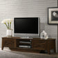 Industrial Style 180cm TV Stand Cabinet Entertainment Unit Dark Wood Lowline Sliding Door