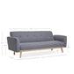 Nicholas 3-Seater Light Grey Foldable Sofa Bed