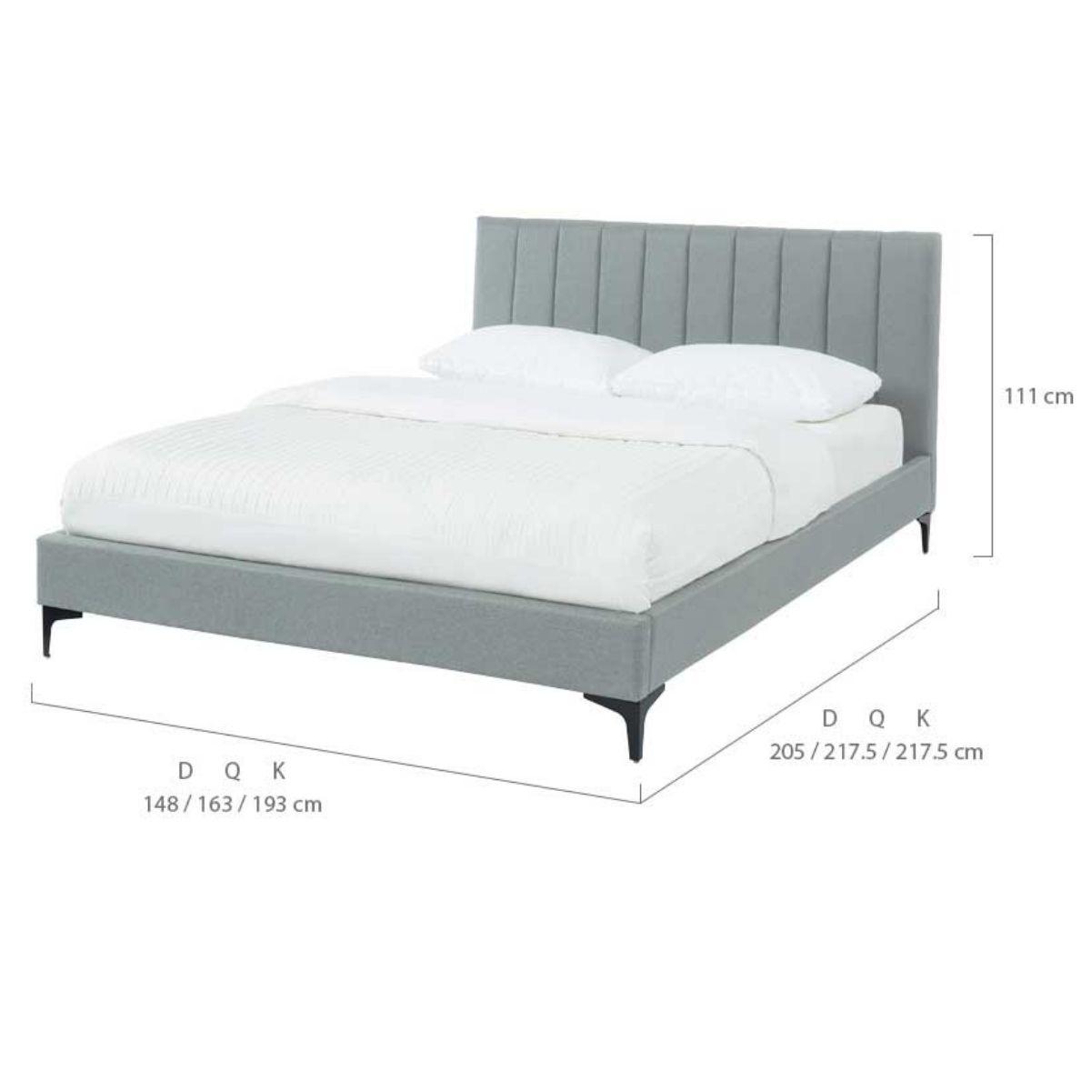 Orly Stone Grey Bed Frame in Size King