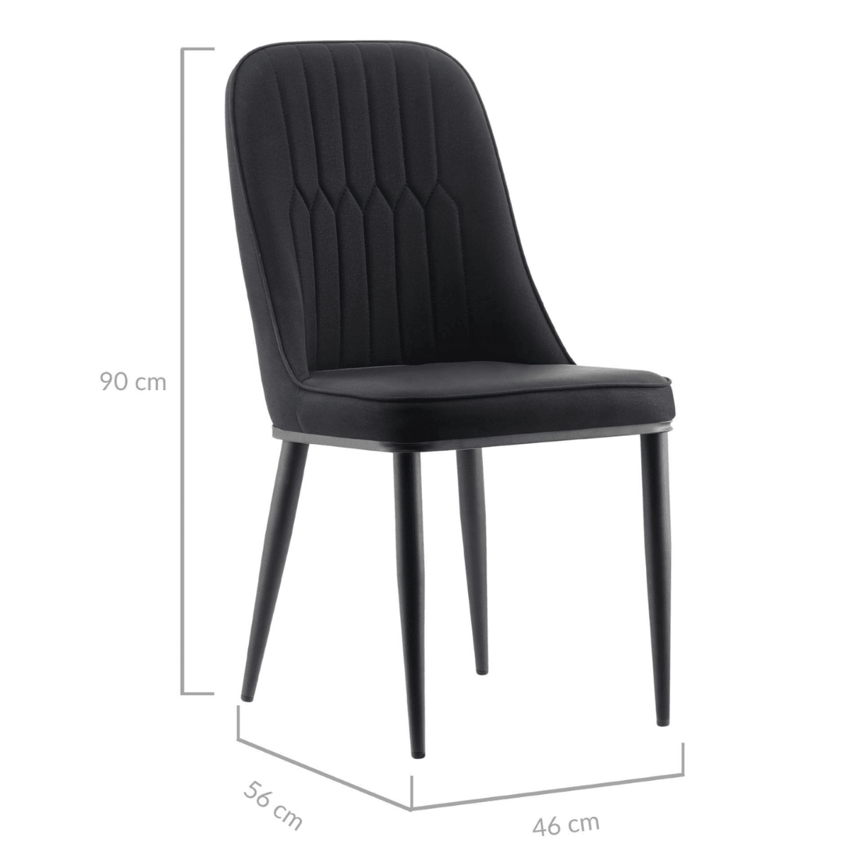 Stan Black Elegant Classic Design Dining Chair Set of 2