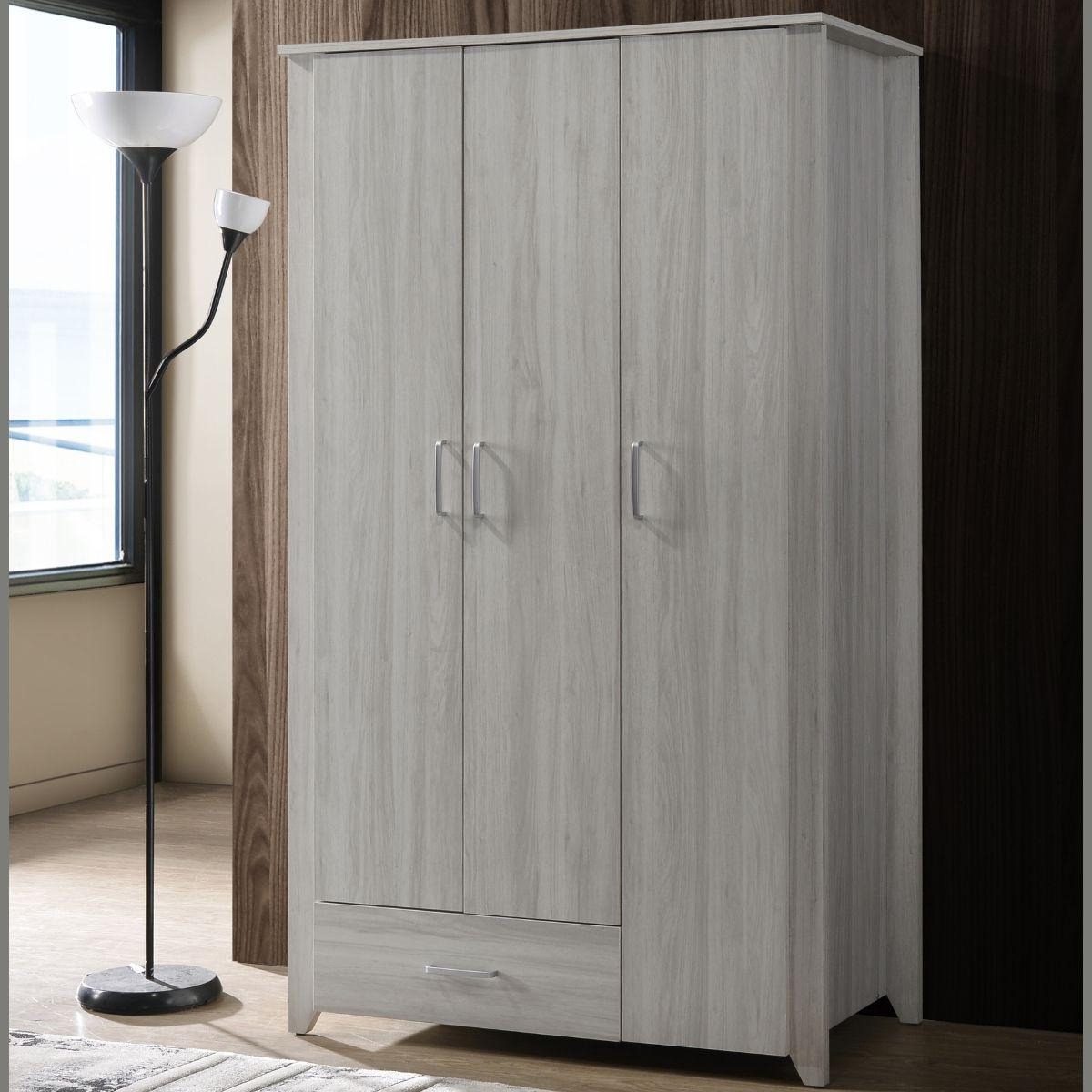 Large 3 Door Wardrobe Bedroom Storage Cabinet Closet