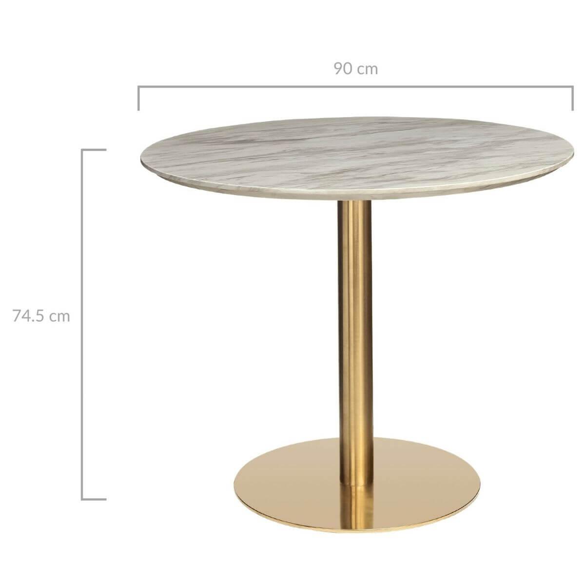 Tyler Gold Mid-Century Design Round Dining Table