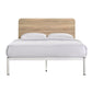 Chesca Bed Frame Modern White Metal & Wood Double
