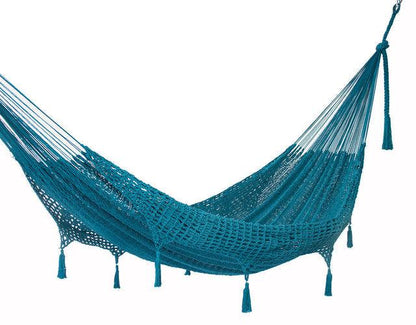 Mayan Legacy King Size Deluxe Outdoor Cotton Mexican Hammock in Bondi Colour
