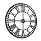 Artiss 60CM Large Wall Clock Roman Numerals Round Metal Luxury Home Decor Black