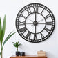 Artiss 80CM Large Wall Clock Roman Numerals Round Metal Luxury Home Decor Black