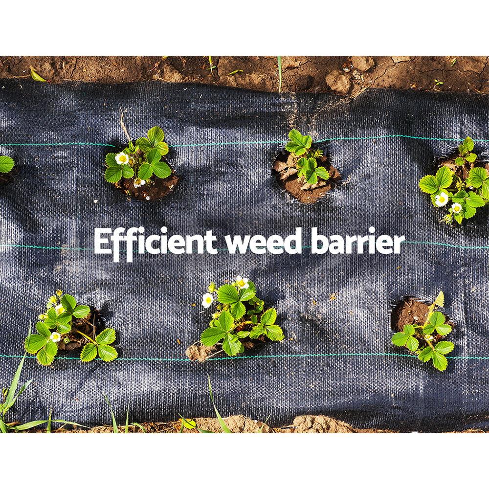 Instahut 0.915x 200m Weedmat Weed Control Mat Matting Woven Fabric Plants