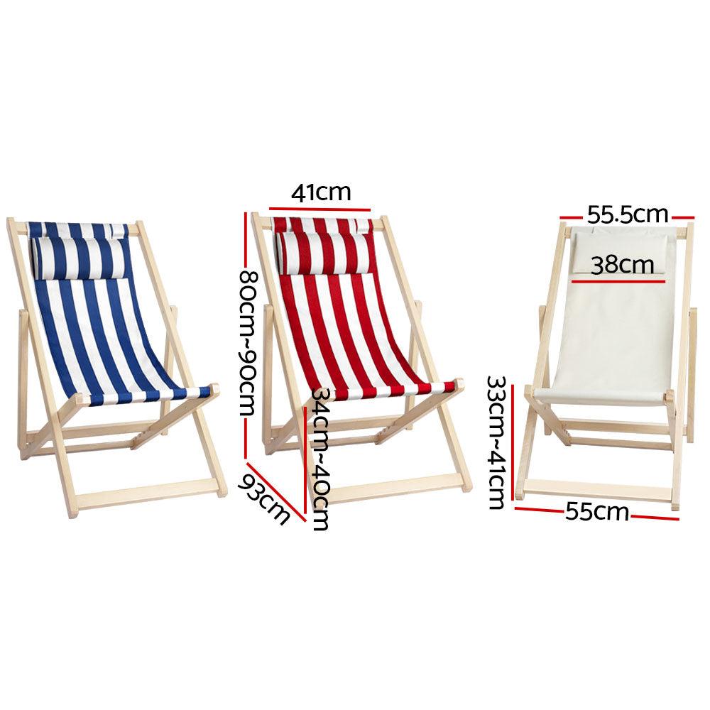 Gardeon Outdoor Furniture Sun Lounge Wooden Beach Chairs Deck Chair Folding Patio