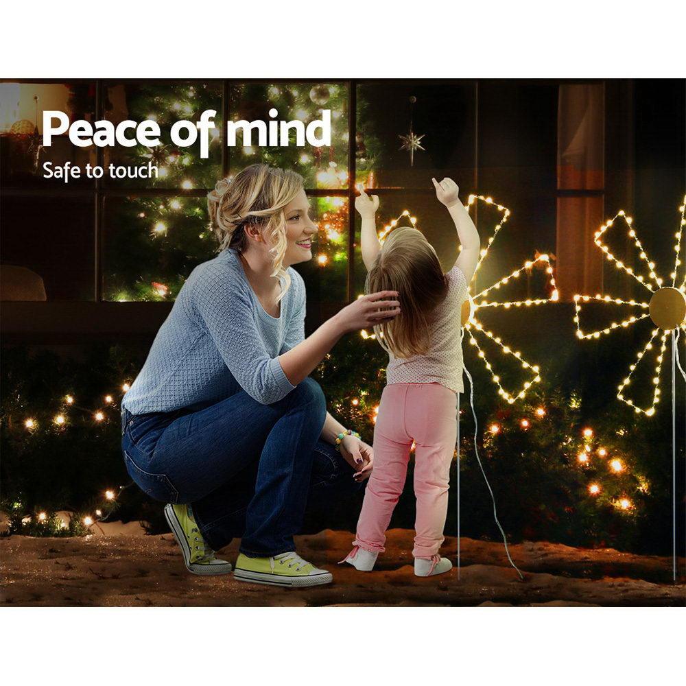 Jingle Jollys Christmas Motif Lights LED Spinner Windmill Waterproof Outdoor