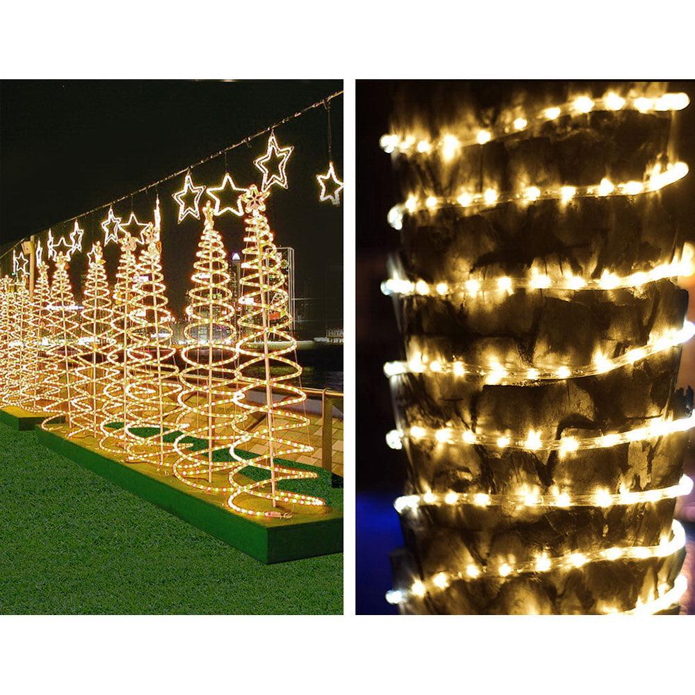 Jingle Jollys 50M Christmas Rope Lights 1200 LED Warm White