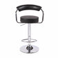 2X Black Bar Stools Faux Leather High Back Adjustable Crome Base Gas Lift Swivel Chairs