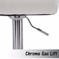 2X White Bar Stools Faux Leather Mid High Back Adjustable Crome Base Gas Lift Swivel Chairs