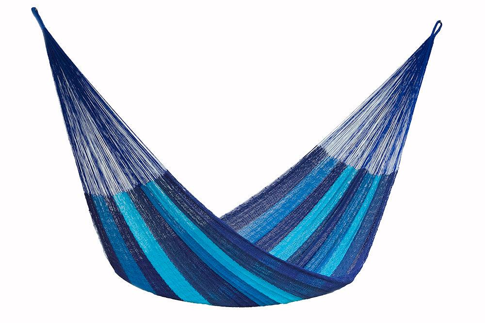 King Size Mayan Legacy Cotton Mexican Hammock in Caribean Blue Colour