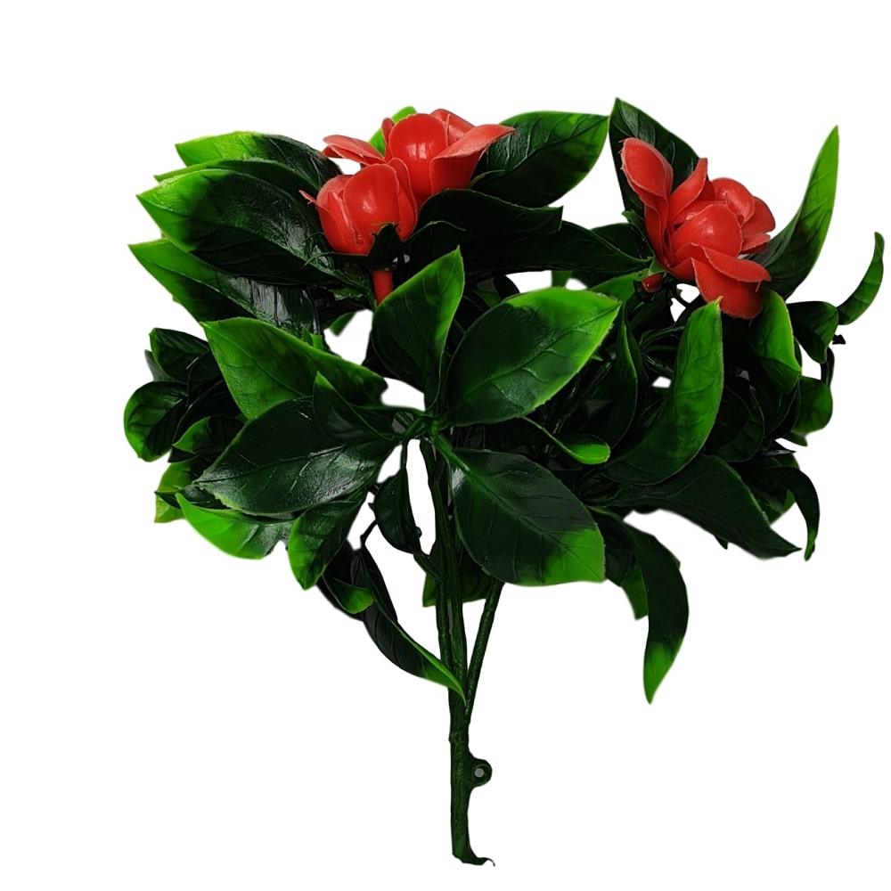 Flowering Red Rose Stem UV Resistant 30cm