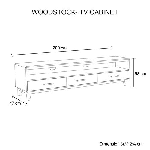 TV Cabinet with 3 Storage Drawers with Shelf in Wooden Entertainment Unit in Light Brown Colour