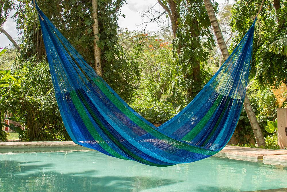 King Plus Size Mayan Legacy Nylon Mexican Hammock in Oceanica Colour