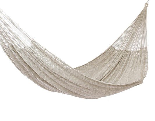 Queen Size Outoor Cotton Mayan Legacy Mexican Hammock in Cream