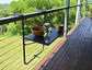 CARLA HOME Shelf Wood Grain Finish Balcony Table