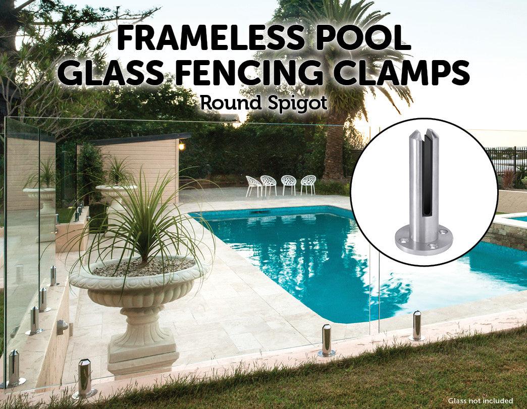 Frameless Pool Fencing Clamps - 12 Piece
